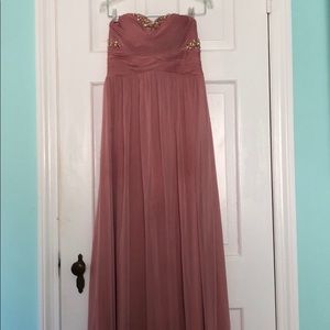 Rose pink prom dress